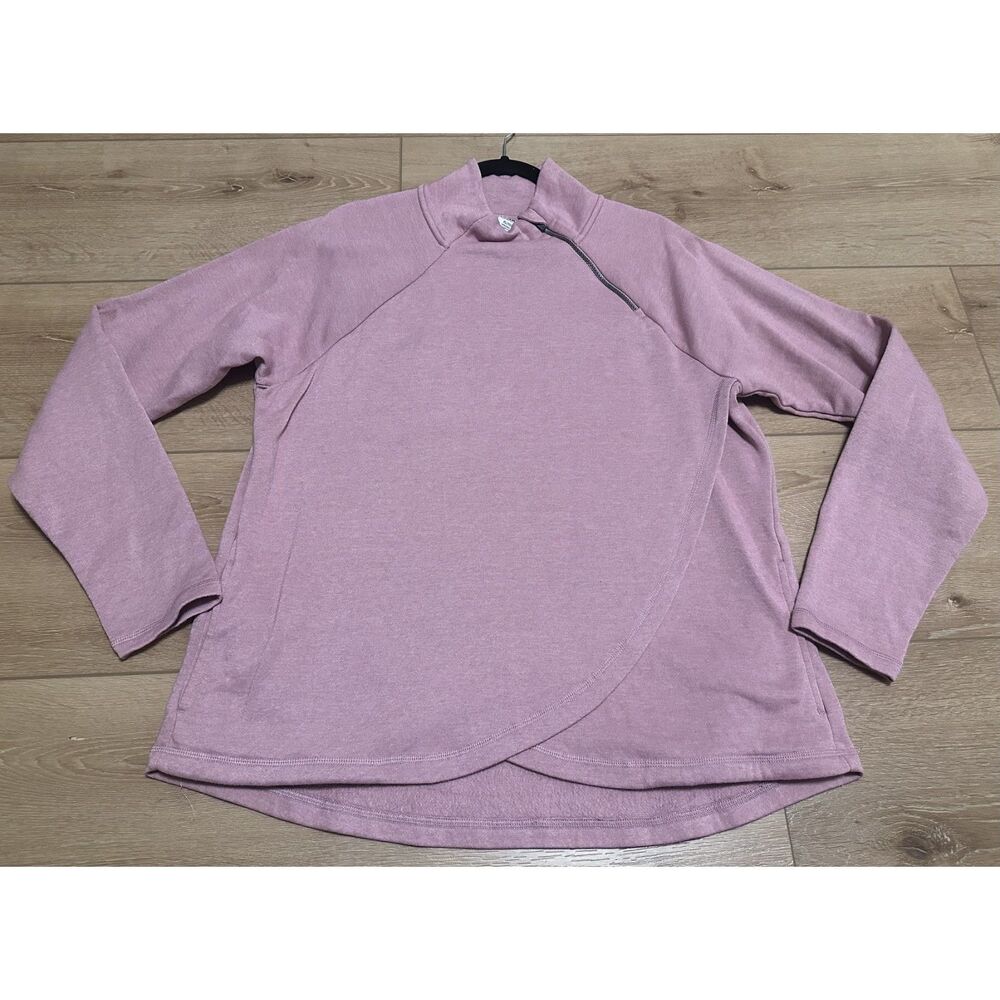 RBX Women's Wrap/Tulip Hem Pink Zip Neck Sweatshirt XL EUC!